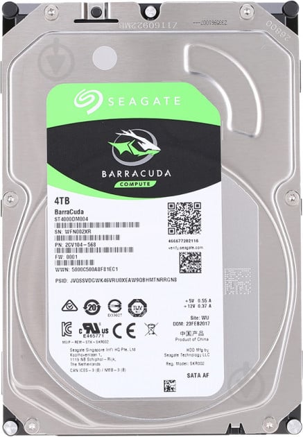 Жорсткий диск Seagate 4 ТБ 3,5" SATA III (ST4000DM004) steel - фото 1