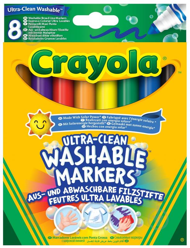 Набір фломастерів широка лінія (ultra-clean washable) 8 шт. Crayola - фото 1