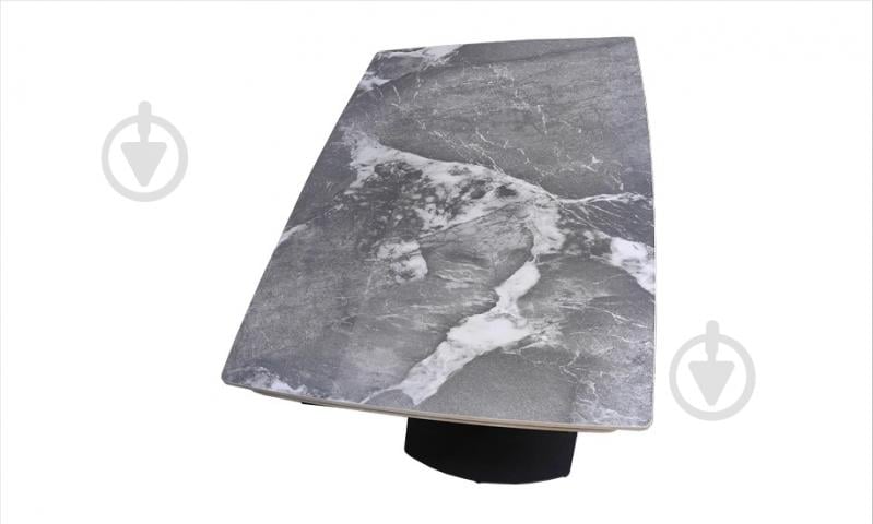 Стол обеденный Prestol Саймон 1200(1800)x800x750мм серый глянец/черный - фото 5