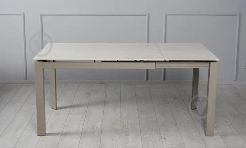 Стол обеденный Prestol Ларс 1400(2000)x800x750мм бежевый/шампань - фото 5