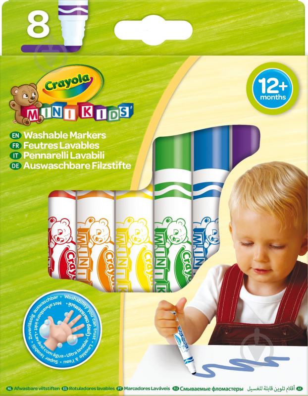 Набір фломастерів Mini Kids (washable) 8 шт. Crayola - фото 1