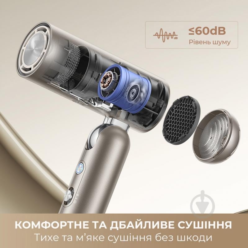 Фен DREAME Hair Dryer Pocket (AHD51) Titanium - фото 3 Фен DREAME Hair Dryer Pocket (AHD51) Titanium - фото 3