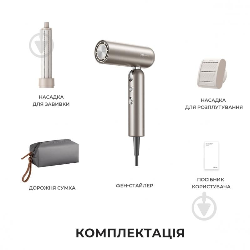 Фен DREAME Hair Dryer Pocket (AHD51) Titanium - фото 11 Фен DREAME Hair Dryer Pocket (AHD51) Titanium - фото 11