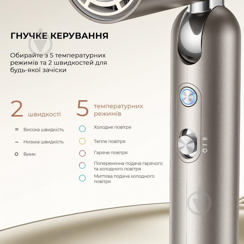 Фен DREAME Hair Dryer Pocket (AHD51) Titanium - фото 3