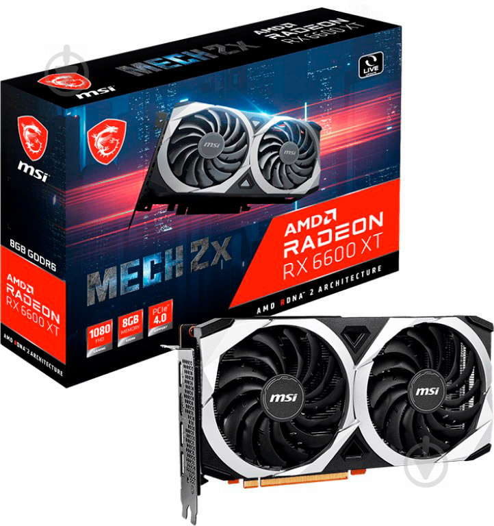 Видеокарта MSI Radeon RX 6600 XT 8GB GDDR6 128bit (RX 6600 MECH 2X 8G) - фото 3