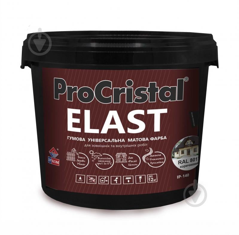 Фарба гумова акрилова ProCristal Elast IP-140 мат білий 3,5 кг - фото 2