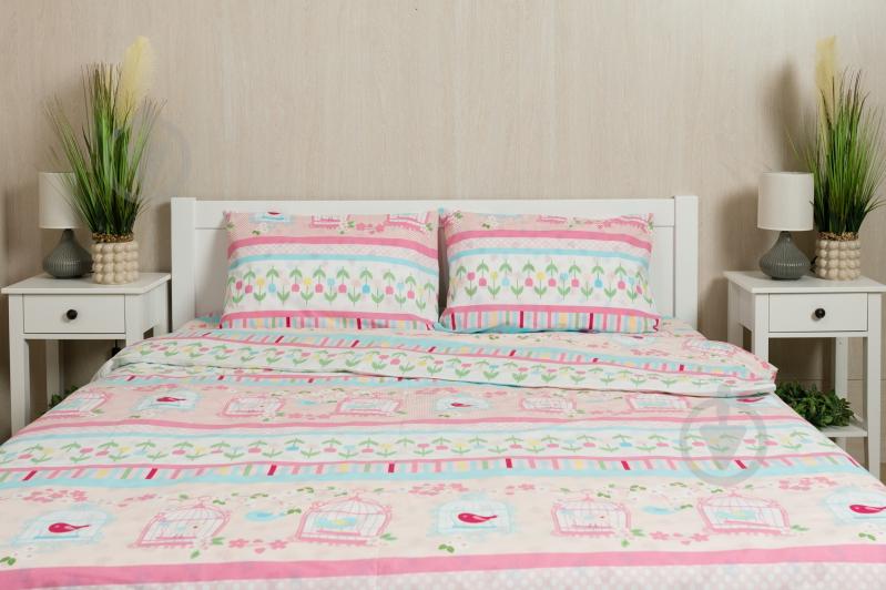 Комплект постельного белья Птичка евро розовый с рисунком Rigel - фото 3 Комплект постельного белья Птичка евро розовый с рисунком Rigel - фото 3