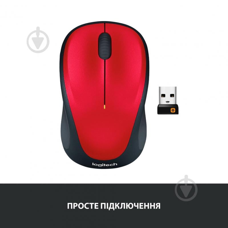 Мышь Logitech Wireless Mouse M235 red (910-002496) - фото 5