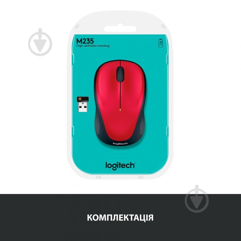 Мышь Logitech Wireless Mouse M235 red (910-002496) - фото 7