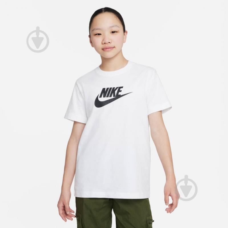 Футболка Nike G NSW TEE FUTURA SS BOY FD0928-100 р.M белый - фото 1