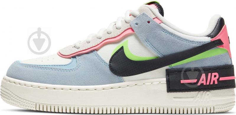 Кроссовки женские демисезонные Nike Air Force 1 Shadow CU8591-101 р.38,5 голубые с белым - фото 5