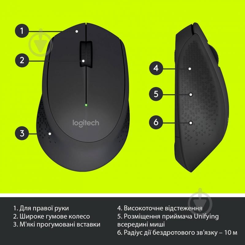 Миша Logitech Wireless Mouse M280 (910-004287) black - фото 6