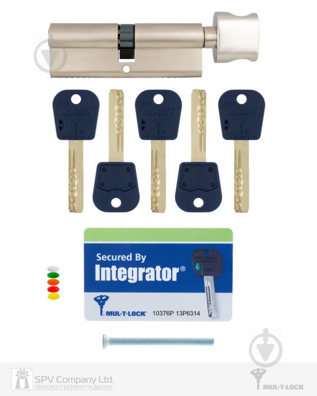 Циліндр Mul-T-Lock INTEGRATOR 27x35 ключ-вороток 62 мм нікель сатин - фото 5