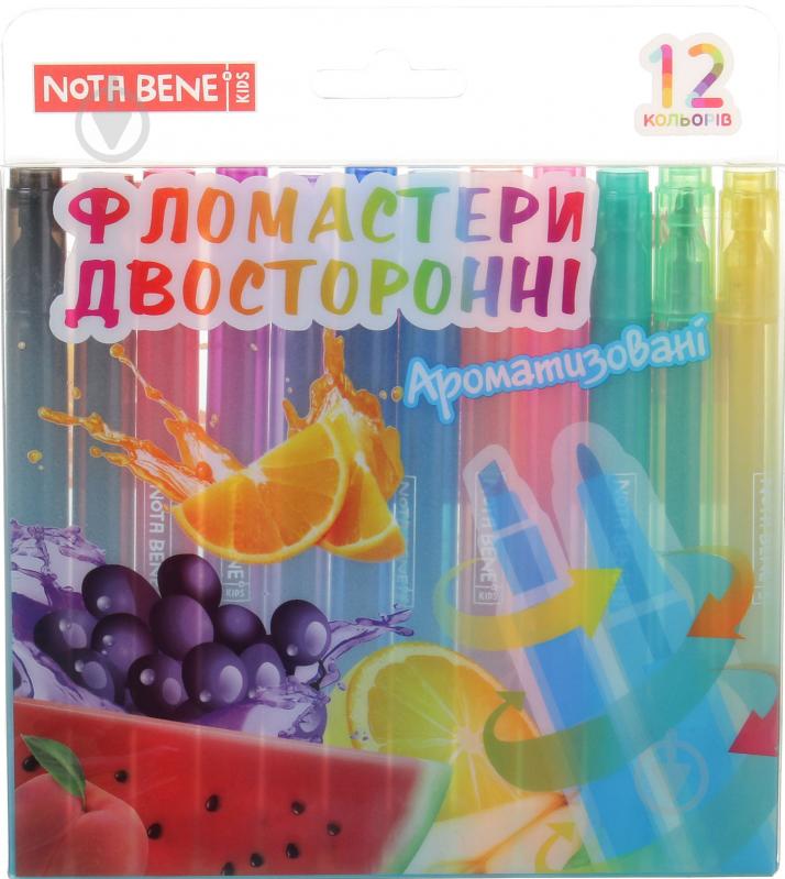 Фломастери двосторонні Фруктові аромати 12 кольорів Nota Bene - фото 5