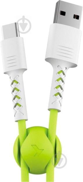 Дата-кабель Pixus USB 2.0 AM – Type–C 1 м white/lime (4897058531169) - фото 1