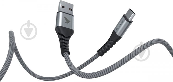 Дата-кабель Pixus USB 2.0 AM – Type–C 1 м серый (4897058531152) - фото 4
