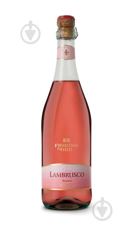 Вино Abbazia Ламбруско Розато рожеве напівсухе 0,75 л - фото 1