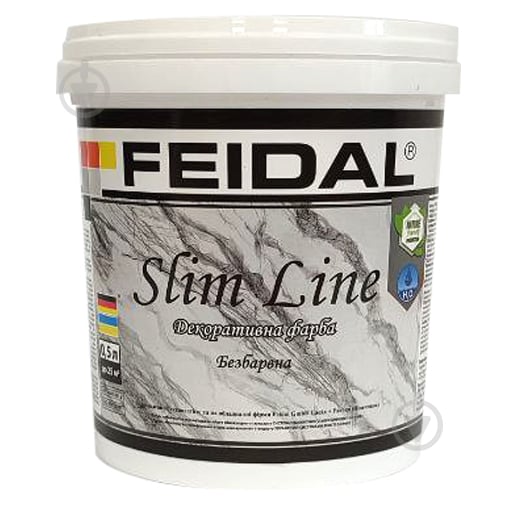 Декоративна фарба Feidal Slim Line TR безбарвний 0,5 л - фото 1 Декоративна фарба Feidal Slim Line TR безбарвний 0,5 л - фото 1