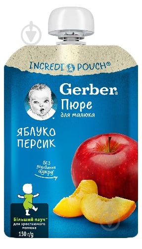 Пюре Gerber Яблуко-персик з 6 місяців 150 г - фото 1
