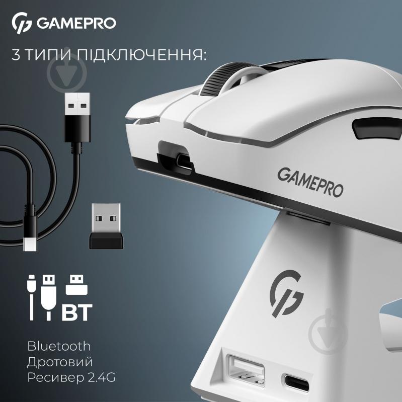 Мишка бездротова GamePro Asgard Thor white (GM023W) - фото 7 Мишка бездротова GamePro Asgard Thor white (GM023W) - фото 7