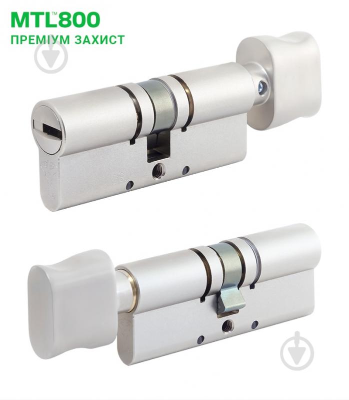 Цилиндр Mul-T-Lock MTL800/MT5+ 35x45 ключ-вороток 80 мм никель сатин - фото 2