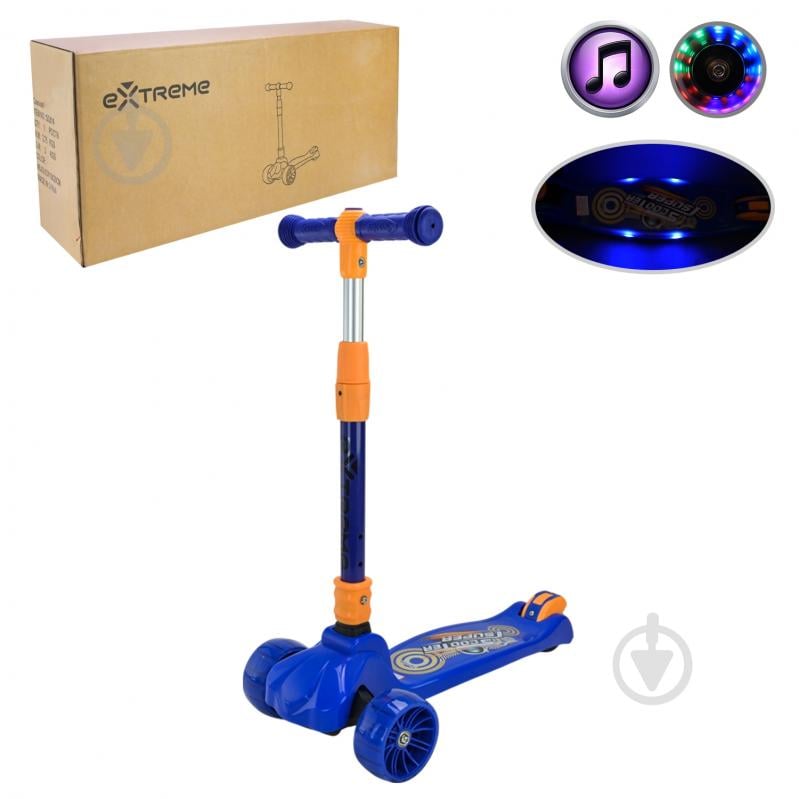 Самокат Extreme Motion синий SC814 - фото 1 Самокат Extreme Motion синий SC814 - фото 1