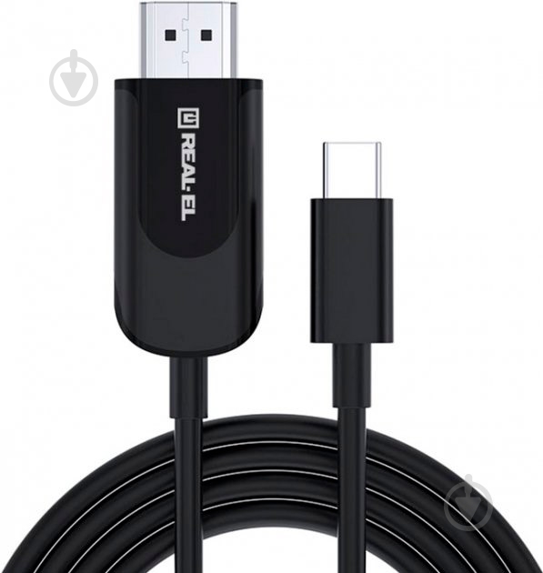 Кабель мультимедийный Real-el USB Type–C – HDMI 1,8 м black (EL123500044) - фото 1