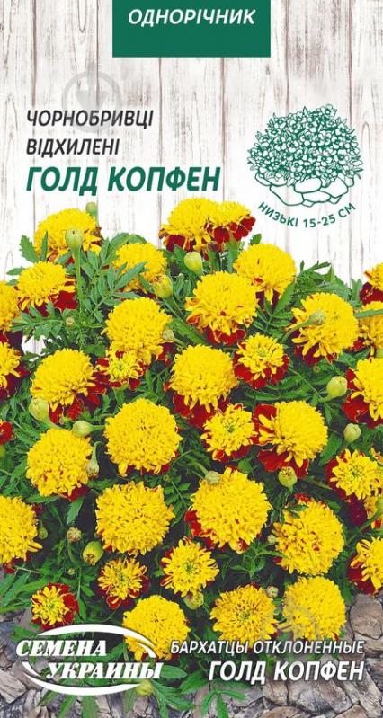 Насіння Насіння України чорнобривці відхилені Голд Копфен 775000 0,5 г - фото 1