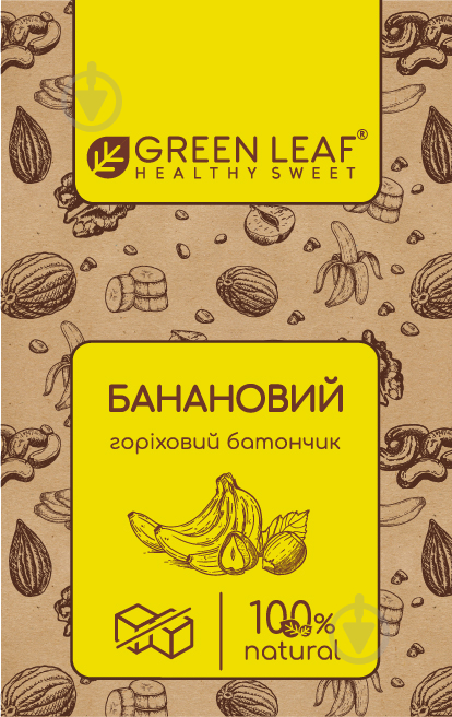 Батончик Green Leaf Горіховий Банановий 40 г - фото 1