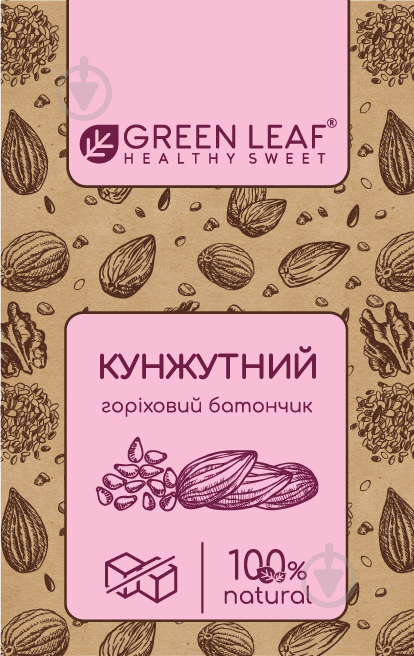 Батончик Green Leaf Горіховий з кунжутом 40 г - фото 1