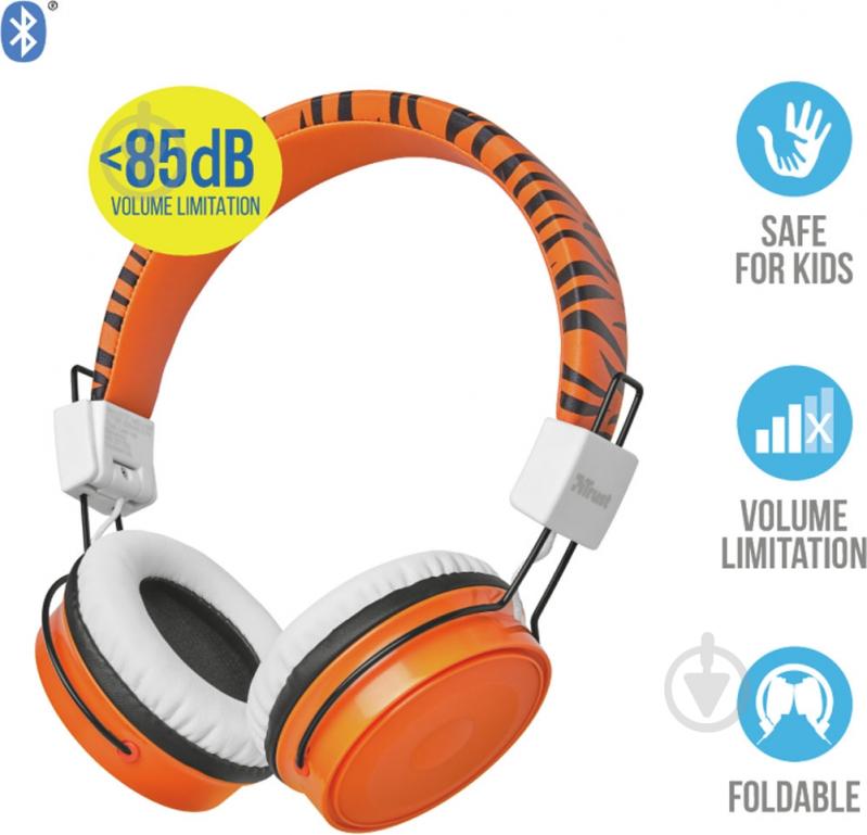 Гарнитура Trust Comi Bluetooth Wireless Kids orange (23127) - фото 1 Гарнитура Trust Comi Bluetooth Wireless Kids orange (23127) - фото 1