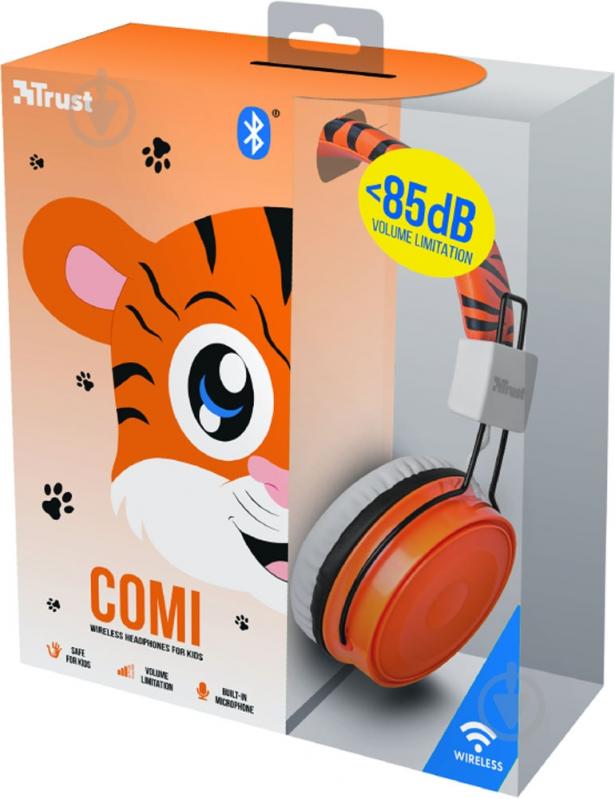 Гарнитура Trust Comi Bluetooth Wireless Kids orange (23127) - фото 5 Гарнитура Trust Comi Bluetooth Wireless Kids orange (23127) - фото 5