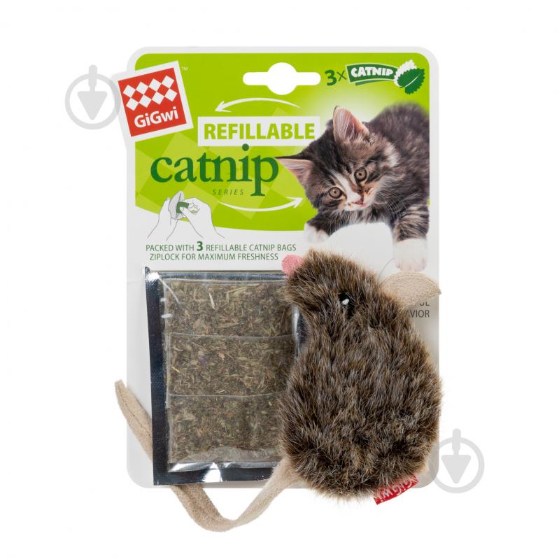 Іграшка для котів GiGwi Мишка з котячої м'ятою Catnip 10 см - фото 2