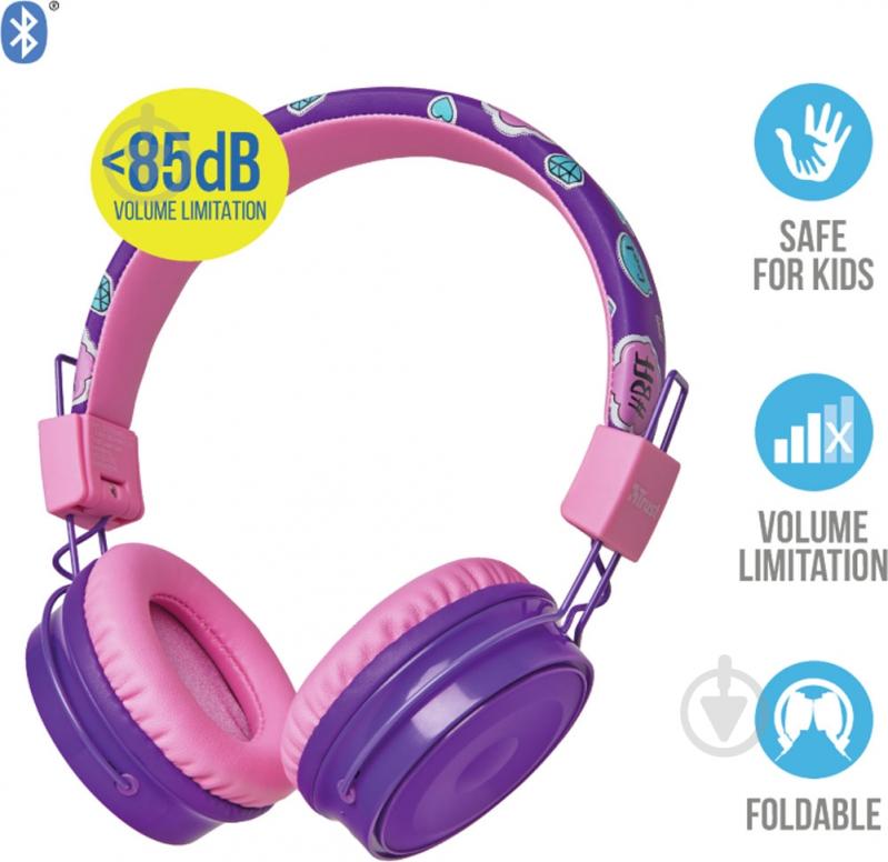 Гарнитура Trust Comi Bluetooth Wireless Kids purple (23129) - фото 1 Гарнитура Trust Comi Bluetooth Wireless Kids purple (23129) - фото 1