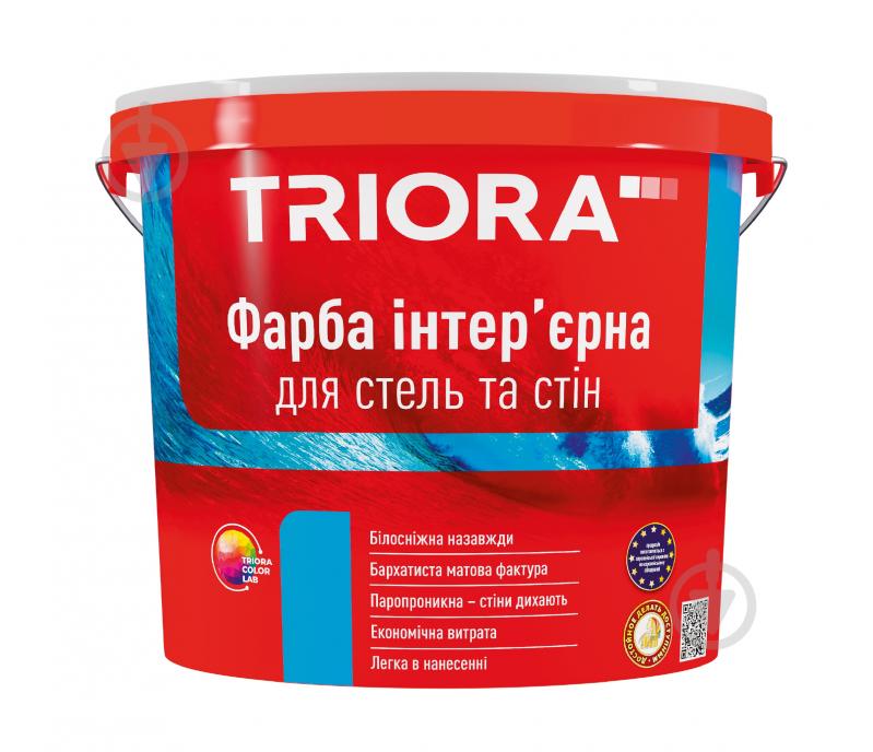 Фарба інтер'єрна латексна водоемульсійна Triora для стель та стін мат Білий 3,5 кг - фото 1