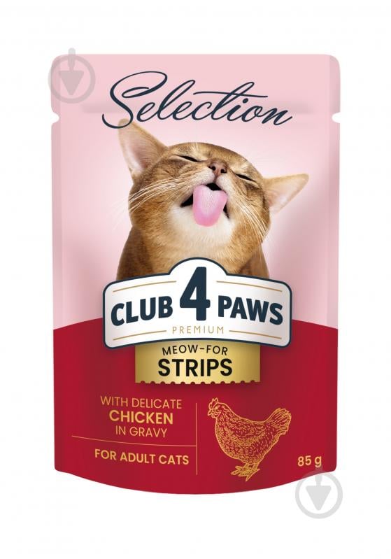 Корм Club 4 Paws Selection Premium+ Смужки в соусі з куркою 85 г - фото 1