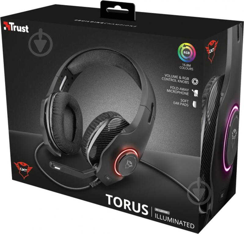 Гарнитура Trust GXT 455 Torus RGB gaming headset black (23138) - фото 7
