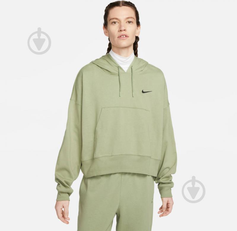 Джемпер Nike W NSW JRSY OS PO HOODIE DM6417-386 р.S зелений - фото 1