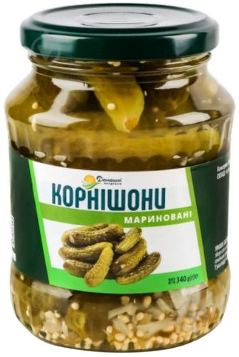 Огірки мариновані ТМ Домашні продукти (3-6см) 370мл/340г - фото 1