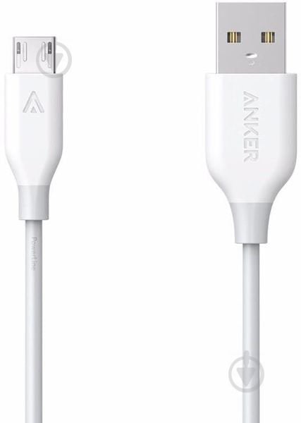 Кабель Anker USB – microUSB 0.9 м белый (A8132H21) Powerline - фото 1