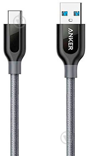 Кабель Anker USB Type-C 1.8 м серый (A8169HA1) Powerline+ - фото 1