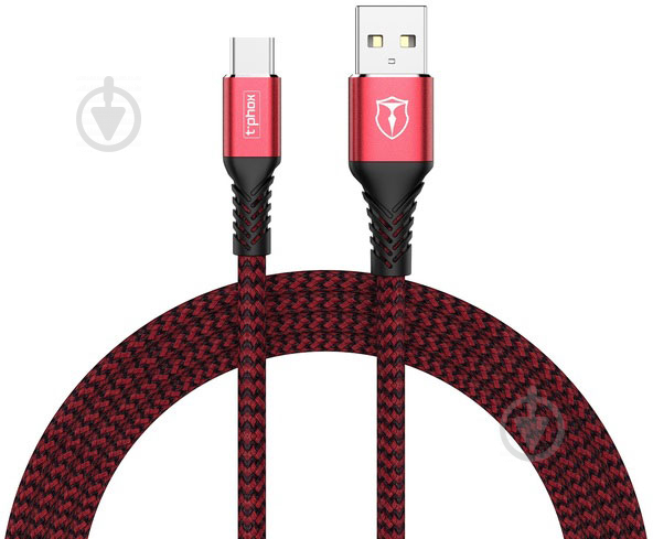 Кабель T-PHOX USB Type-A 1 м червоний (T-C814 red) Jagger - фото 3