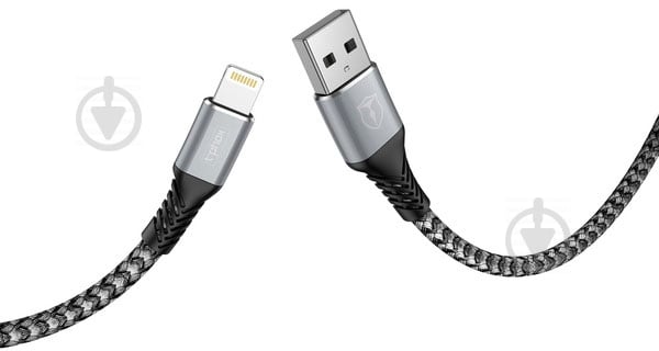 Кабель T-PHOX Lightning – USB-C 1 м сірий (T-L814 grey) Jagger - фото 2