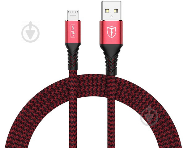 Кабель T-PHOX USB Type-A 1 м красный (T-M814 red) Jagger - фото 3