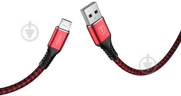 Кабель T-PHOX USB Type-A 1 м красный (T-M814 red) Jagger - фото 2