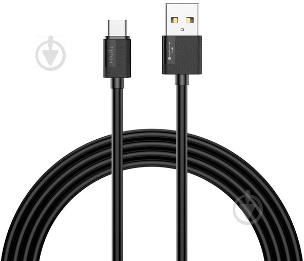 Кабель T-PHOX USB Type-C 1.2 м чорний (T-C801 black) Nets - фото 3