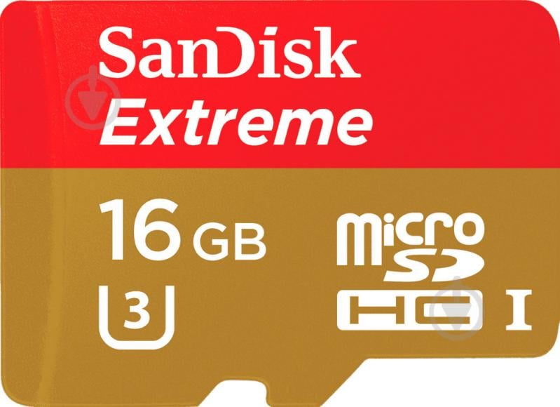 Карта памяти SanDisk microSDHC 16GB + SD adapter (SDSQXNE-016G-GN6MA) - фото 1