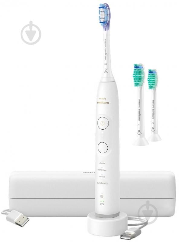 Набор Philips Series 6100 Электрическая зубная щетка HX7420/01 + насадки HX6012/87 - фото 1