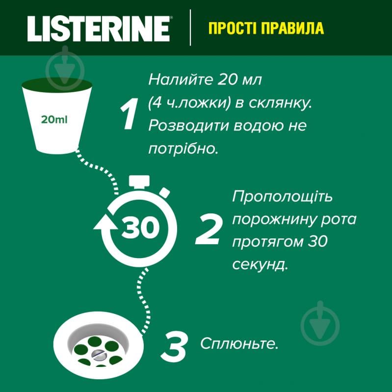 Ополіскувач для ротової порожнини Listerine Total Care Захист зубів і ясен 500 мл - фото 8