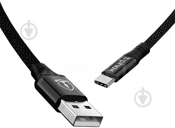 Кабель T-PHOX USB Type-C 1.2 м черный (T-C810 Black) Speed - фото 1